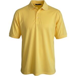 NEW Knightsbridge Polo Shirt Mens M Yellow Coolplus Quick-Dry Cotton Blend Golf